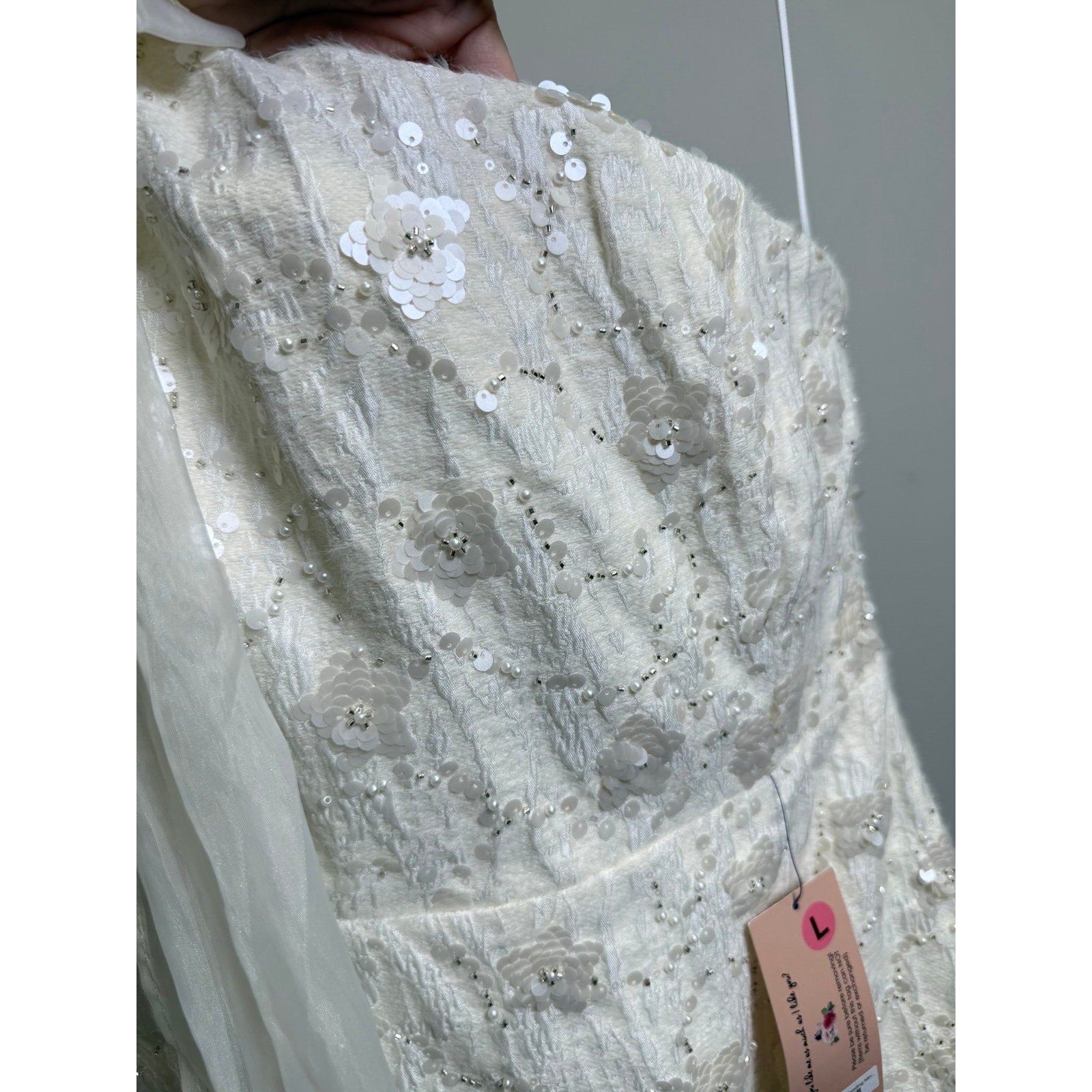Pippa & Pearl Take Me To The Altar Bridal Beaded Mini Dress Nwt Large — image 3 of 8